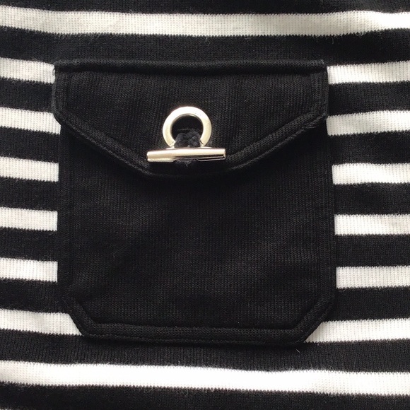 Lauren Ralph Lauren Black White Striped Cotton Cardigan, 1X - Picture 7 of 12